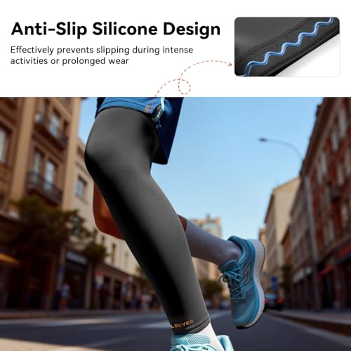 Copper Leg Compression Sleeve for Men & Women [360° Full Compression ] - style: Black-S/M