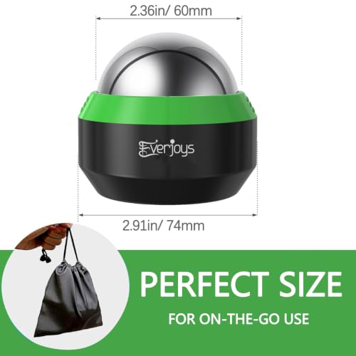 Massage Ice Roller Ball Cold & Heat Therapy Tissue Relief Muscle Recovery - color: Black and Green