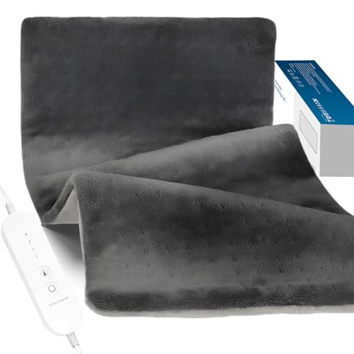 Heating Pad for Back Pain Relief & Period Cramps,12x24 Inches,XL Heating Pad for Shoulder and Neck,with 4 Temperature Controllers | Auto Shut-Off | Dry/Moist Heat Therapy, Gift for Women Men - color: B.black & White 12x24"
