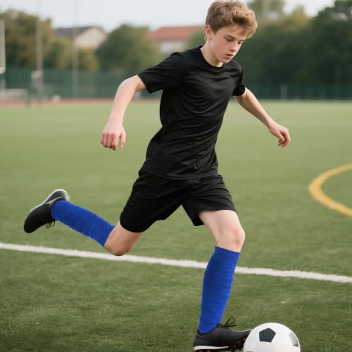 Dxhycc 2 Pairs Scrunch Football Socks Athletic Football Leg Sleeves - color: Blue