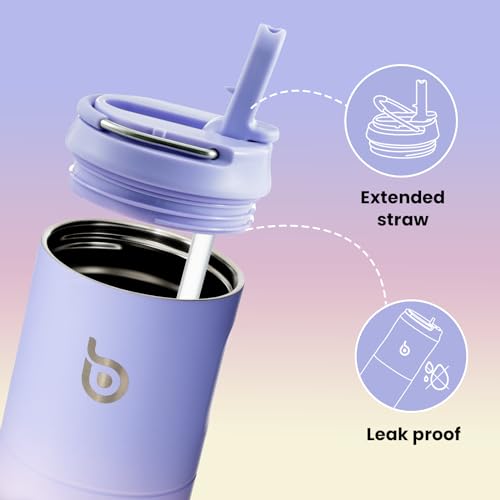 BOTTLE BOTTLE Insulated Water Bottle 24oz with Straw Lid and Handle Sports - color: Purple pink yellow