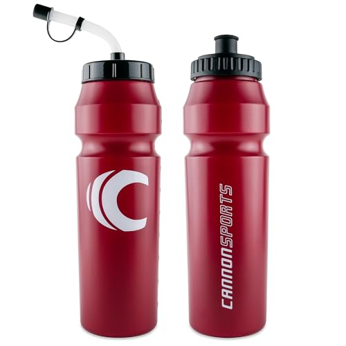 Cannon Sports 1 Liter Sports Water Bottle, 2 Lids, BPA-Free (Burgundy) - color: Burgundy