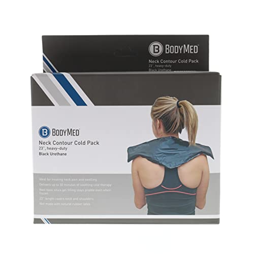 BodyMed Heavy Duty Reusable Urethane Ice Pack for Neck - Professional Grade Cold Therapy for Injuries, Aches, Swelling, Bruises, Sprains - 23 in. Long (Neck Contour) - size: 23 Inch Long (Neck Contour)