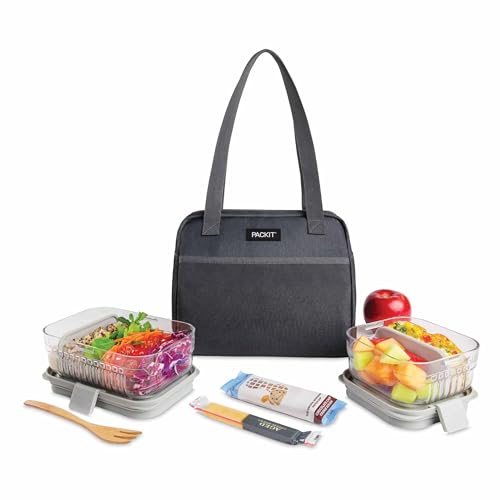 PackIt Freezable Hampton Lunch Bag, City Charcoal - color: City Charcoal