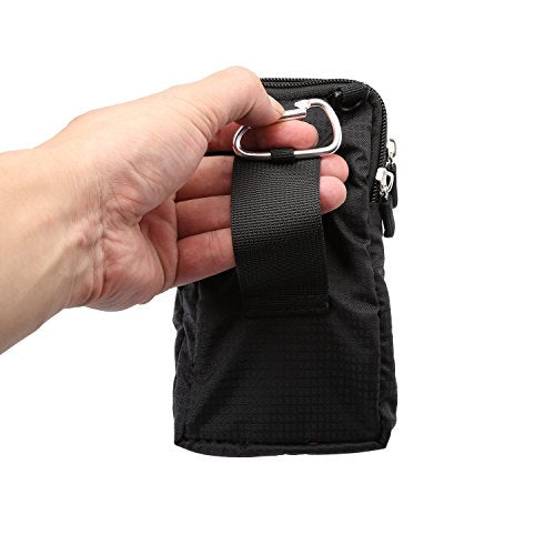Cellphone Belt Clip Holster Men, Nylon Crossbody Cell Phone Purse, 6.9" Cellphone Belt Case Holder Mens Smartphone Belt Loop Pouch Zipper Pockets for iPhone 17 16 15 14 13 Pro Max Case 7 8 Plus, Black - color: Black 6.9 Inch (10*18*3.5 CM)