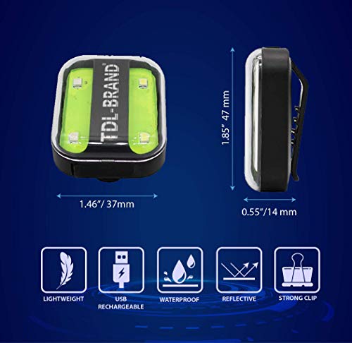 Clip-on LED Safety Light, Rechargeable, Powerful, Perfect for Walking, Jogging, Running, Working, Nursing, Camping at Night - with Four Light Modes (Reflective Green) - color: Reflective Green