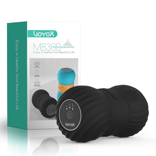 VOYOR-HEALTH Vibrating Peanut Massage Ball, Electric Deep Tissue Roller - color: Black