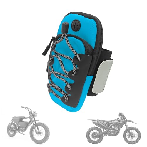 Electric Dirt Bike Phone Storage Bag Motorcycle Waterproof Pouch for Surron Light Bee Ultra Bee Tuttio Soleil 01 Yozma IN10 Ebike Racing Front Battery Frame（Blue） - color: Blue
