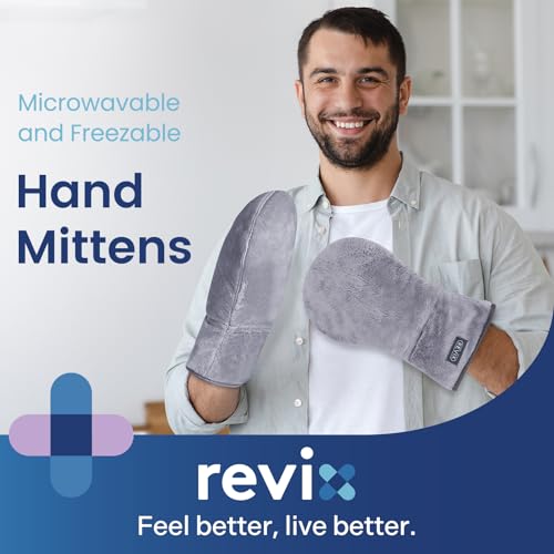 REVIX Microwavable Therapy Mittens Hand Warmers for Women & Men, Gray - color: Light Gray