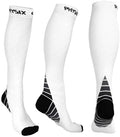 Physix Gear Compression Socks 20-30 mmHg - Men & Women - Running, Nurses, Shin Splints, Flight, Travel - color: White, size: Large/X-Large