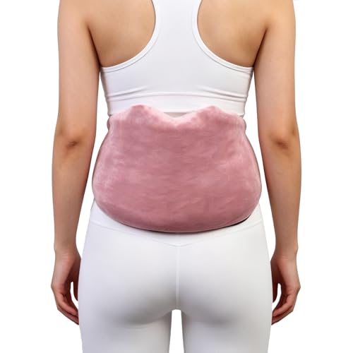 Microwave Heating Pad for Back Pain Relief, Flaxseed Microwavable Heating Pad with Removable Washable Flannel Cover, Moist Heating Pad for Period Cramps & Muscle Relaxation, 10''x18'' - color: Pink