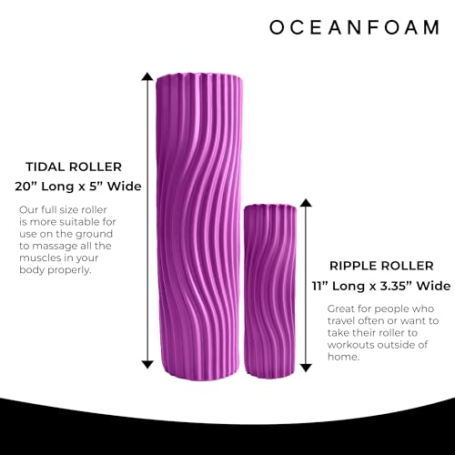 Oceanfoam Tidal Roller - Muscle Massage Foam Roller for Exercise (Magenta) - color: Magenta