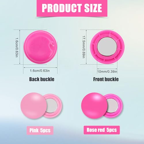 BOXOB 10 Pairs Magnetic Race Bib Clips, Marathon Race Number Buckle Running Bib Magnets Pins Holder for Runners Field Triathlon Cycling Competition (Pink & Rose Red) - color: Pink & Rose Red