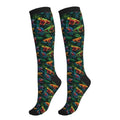 Compression Socks Knee High Support Socks Women Circulation Stockings for Athletic Running Cycling Flying - color: Frog