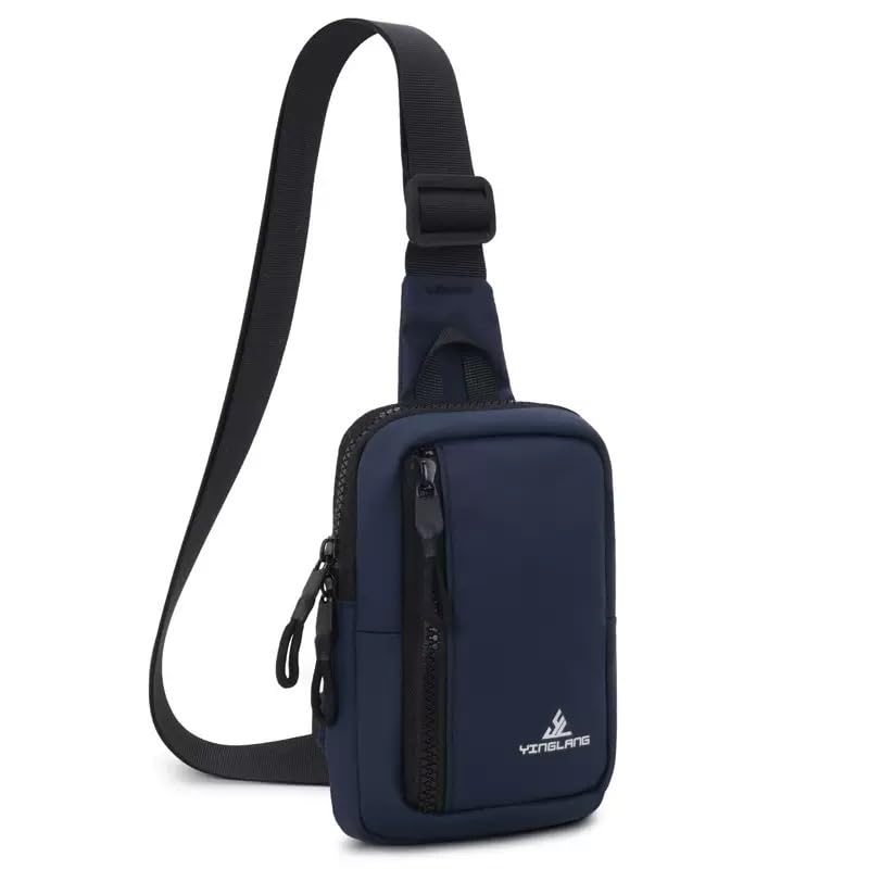 Small Crossbody Phone Bag for Men Women Mini Sling Bag Travel Running Cell Phone Shoulder Daypack with Keyholder - color: Dark Blue