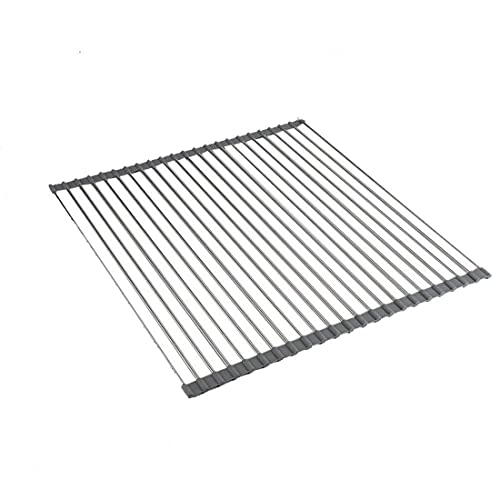Ahyuan Roll up Dish Drying Rack Over The Sink Kitchen Roll up Sink Drying Rack Portable Dish Drainer Foldable Dish Drying Rack (Warm Gray, 20.5''X16.9'') - color: Warm Gray, size: Rectangle 20.5 inches x 16.9 inches