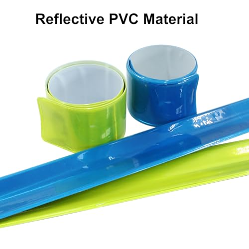 12 Pcs Reflective Snap Bands High Visibility Reflectors for Night Cycling, Jogging, and Working - color: Blue、Yellow