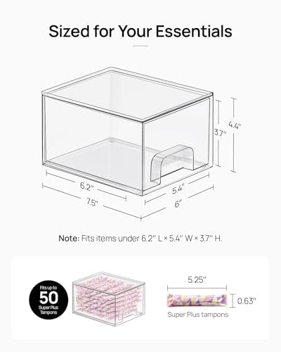 Vtopmart 2 Pack Small Clear Stackable Storage Drawers for Desk, Countertop - style: 2pack-Clear