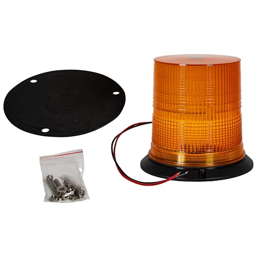 Buyers Products SL660A Tall 6.5 Inch Wide Incandescent Beacon, Flashing Warning Safety Lights, Construction Vehicle Lights, Bar Light for Work Trucks, Beacon Light, Amber
