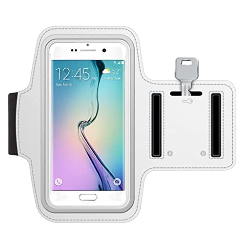 Running Armband Sports White Gym Workout for Moto G Stylus 5G (2022), Case Cover Band Arm Strap Reflective Water Resistant Compatible with Motorola (2022) (AN-AN32710G4Y-208)