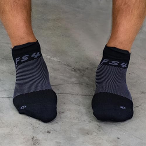 OS1st FS4 Plantar Fasciitis No Show Compression Socks - color: Black, size: Medium