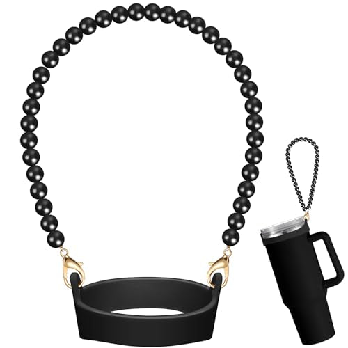 Silifine Silicone Water Bottle Holder Sling with Pearl Strap, Dark Pearl - color: Dark Pearl