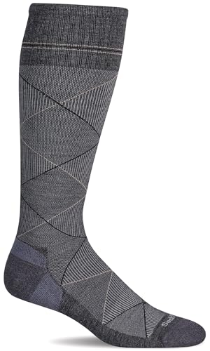 Sockwell Men's Scottie Knee High Firm Graduated Compression Sock - color: Charcoal, size: Medium-Large