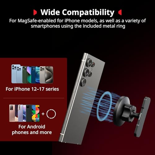SMALLRIG Magnetic Phone Mount Gym for iPhone 17/16/15/14/13 Series, Adjustable Phone Holder Gym for Huawei, for Samsung, for Xiaomi, Double-Sided Magnetic Design - 5460 - style: Magnetic Connection