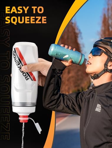 ROCKBROS Bike Water Bottle, 21oz Insulated Cycling Squeeze Bottle - color: Blue*2 Pack