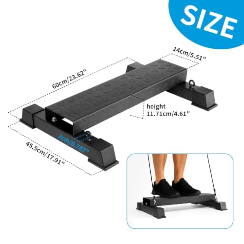 Steel Calf Raise Block, Heavy-Duty Stretch Platform, Leg Workout Equipment - color: BLACK-high(Resistance band)