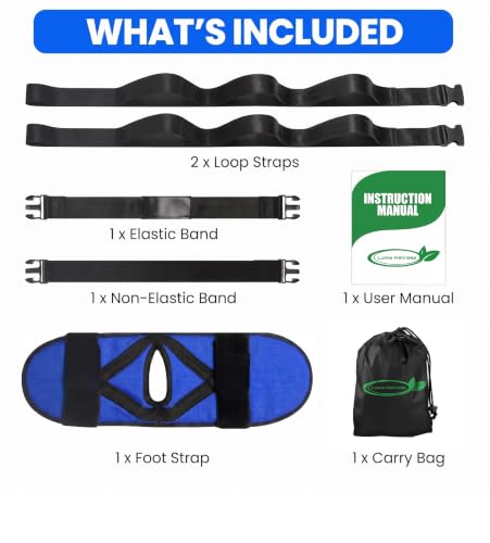 Knee Recovery Strap for Post-Surgery Rehab - Recover from Knee Replacement, ACL, MCL- Physical Therapy Aid for Bed Mobility, Seniors & Elderly, Foot & Calf Stretcher for Plantar Fasciitis