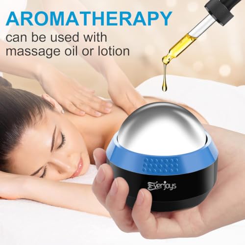 Massage Ice Roller Ball Cold & Heat Therapy Tissue Relief Muscle Recovery - color: Black and Blue