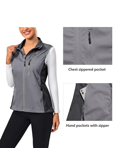 Little Donkey Andy Women's Lightweight Vest Windproof Sleeveless Jacket - color: Gray, size: X-Small