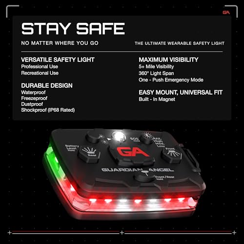 Guardian Angel Elite Safety Light - Red Front & Green Rear - color: Red/Green, size: 1-Pack
