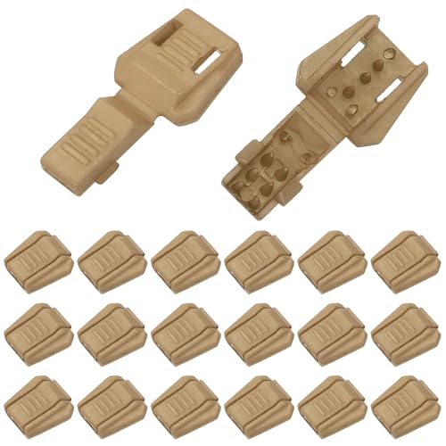 Zipper Pull Cord Lock End Tips, Plastic Shoe Lace End Clips - color: Khaki