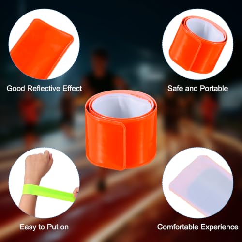 PATIKIL Reflective Slap Bands Snap Bracelet - color: Orange Red