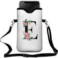 Cell Phone Sleeves Bag Case Crossbody Neoprene Holder Lanyard Phone Pouch for Women Men 7.5 X 4.5 Inches - Letter_E - color: Letter_E
