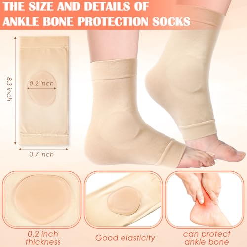 Geyoga 2 Pairs Ice Skating Socks for Women Figure Skating Protect Tendon Heel Ankle Padded Guards Sleeve Pad Ski Splints(Mixing Color) - color: Black Color