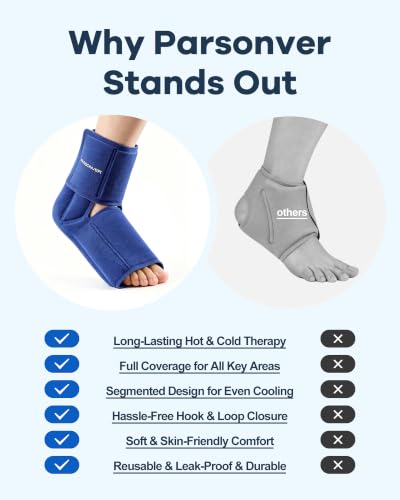 Ankle Foot Ice Pack Wrap for Plantar Fasciitis Relief, 60-Min Long-Lasting