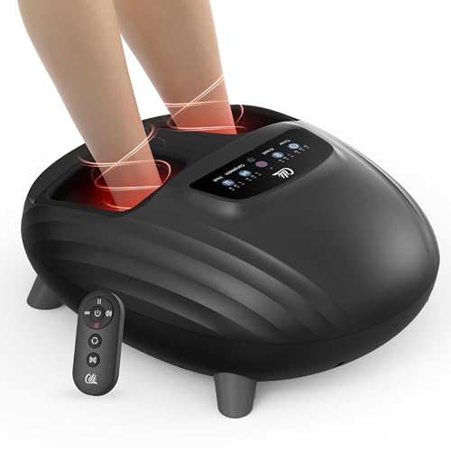 CILI Shiatsu FSA Foot Massager with Heat and Compression, Knead Rolling HSA Feet Massager for Neuropathy, Plantar Fasciitis, Remote Control, Up to Men Size 14" - color: Light Black