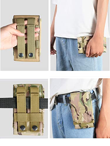 Universal Tactical MOLLE Holster Army Mobile Phone Belt Pouch EDC Security Pack Carry Accessory Kit Waist Bag Case Compatible iPhone 13 Pro X XS Max XR 7 8 6/6s Plus for Samsung Galaxy S10 S9 S8 Plus - color: #E (Big)