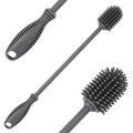 Silicone Bottle Brush with Long Handle, 12.5" Bottle Cleaning Brush, Gray - color: Gray