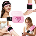 Gel Ice Packs for Injuries Reusable 2 Packs Hot Cold Gel Wrap with Strap - color: Pink-2 Pack-large
