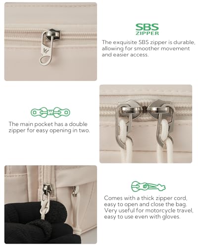 WATERFLY Fanny Pack Waist Bag: 2.5L Large 5 Zipper Pockets for Women Men - color: White