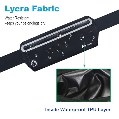 Slim Running Belt Fanny Pack Women Men,Runners Phone Holder Waist Bag,Run Pouch Waist Belt for Workout Jogging,Travel Money Belt Running Gear Accessories.