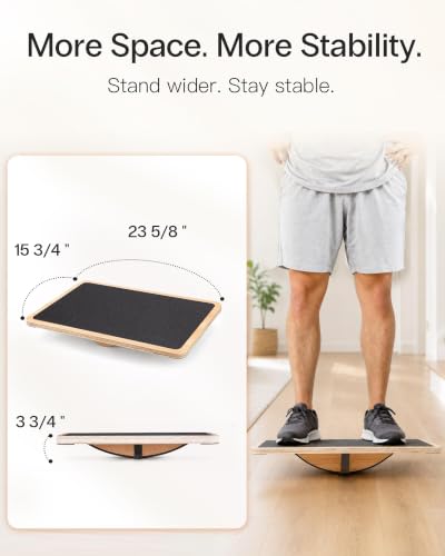 StrongTek Wooden Balance Board, Basic Rocker or Advanced 360° Wobble - color: Extra Large-Advanced-360° Rotation