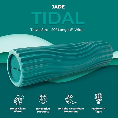 Oceanfoam Tidal Roller - Muscle Massage Foam Roller for Exercise (Jade) - color: Jade