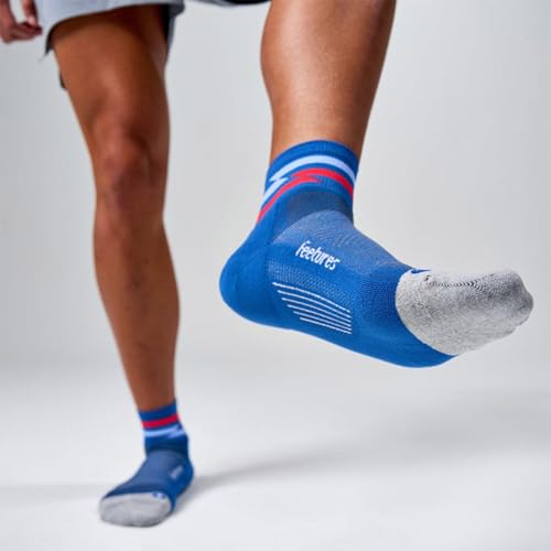 Feetures Elite Light Cushion Quarter Sock - color: Blue Track (1 Pair), size: X-Large