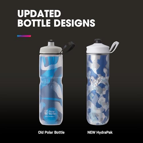 HydraPak Polar Sport Insulated Water Bottle 2-Pack (24oz, Splash Multi) - color: Splash Multi, style: 24oz/700ml (2-Pack)