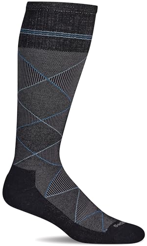 Sockwell Men's Scottie Knee High Firm Graduated Compression Sock - color: Black, size: Large-X-Large